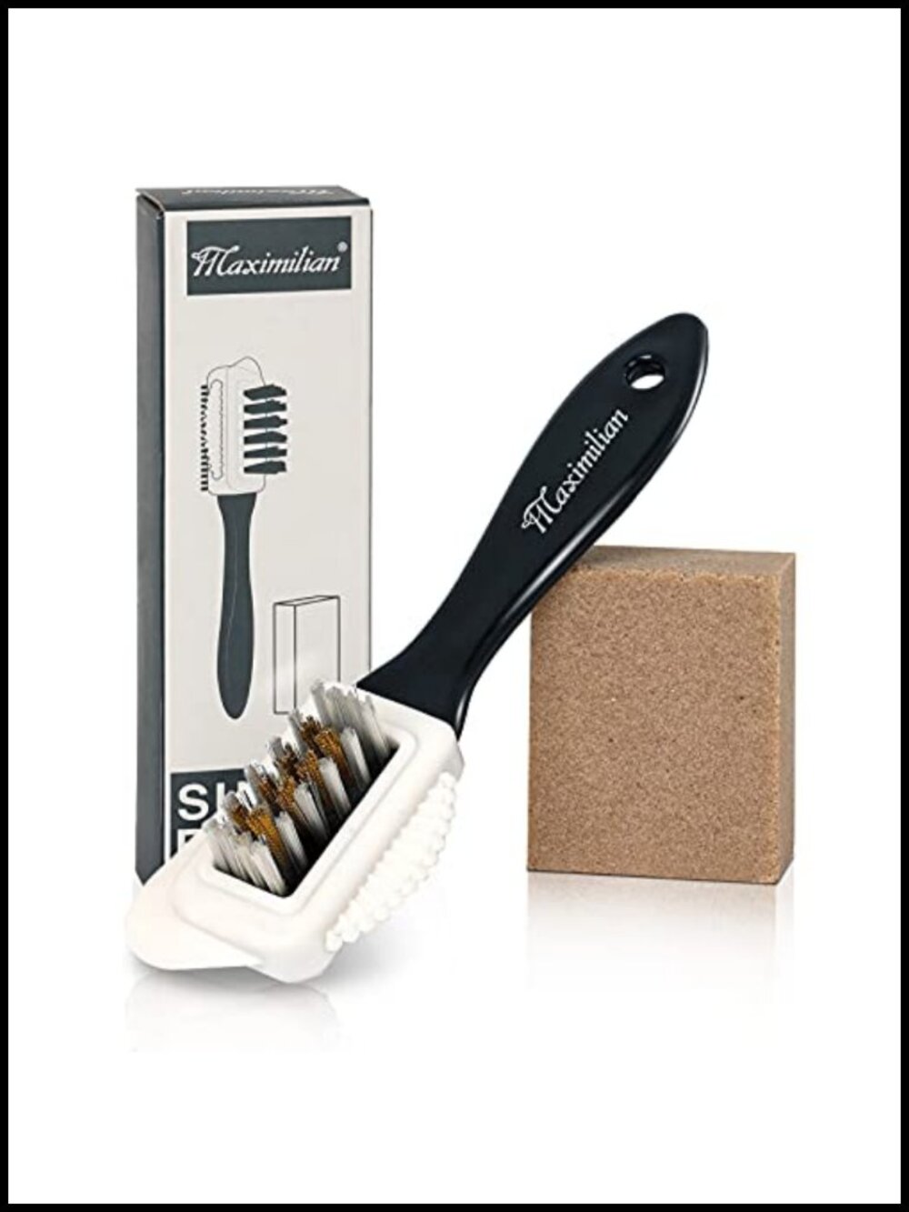 Suede Brush and Eraser Kit 3-in-1 Copper Wire Soft Rubber Bristles Shoe Cleaner